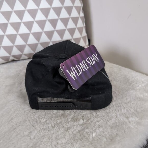 NWT Wednesday Addams Netflix Merch Goth Dark Academia Whimsigoth Cap - Picture 4 of 9